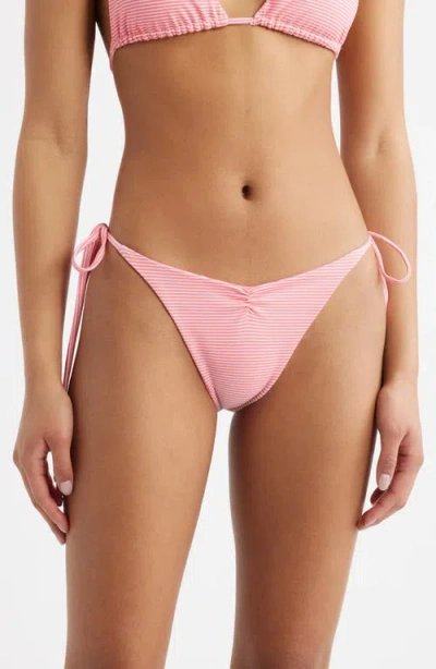 Bella Venice Belle Stripe Bikini Bottoms In Pink