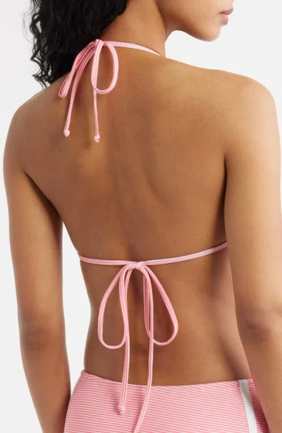Bella Venice Belle Stripe Bikini Top In Pink