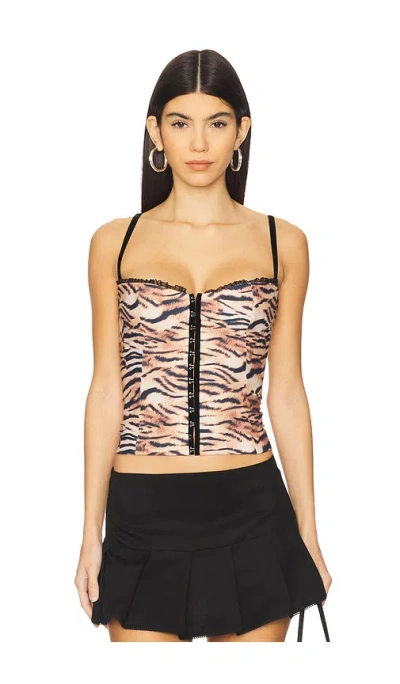 Bella Venice Caroline Corset In Tiger Stripes