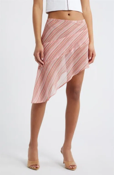 Bella Venice Harley Asymmetric Miniskirt In Pink