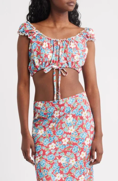 Bella Venice Izzy Floral Crop Top In Multi