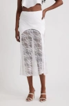 Bella Venice Lisa Lace Midi Skirt In White