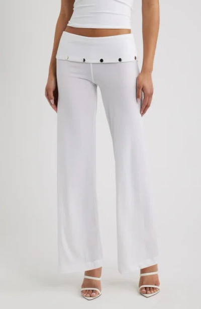 Bella Venice Liza Stud Detail Knit Pants In White
