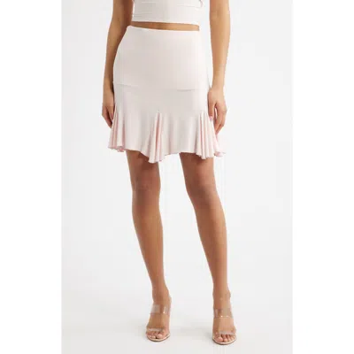 Bella Venice Margot Godet Hem Miniskirt In Pink