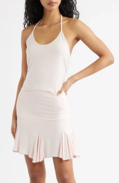 Bella Venice Mollie Knit Scoop Neck Halter Top In Neutral