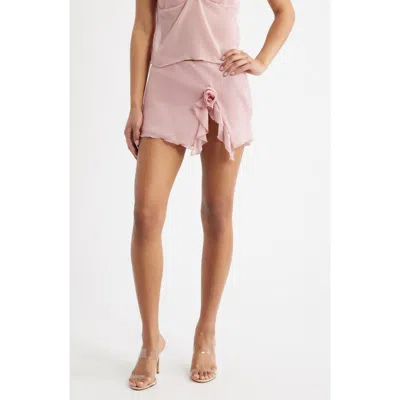 Bella Venice Rose Detail Miniskirt In Pink