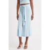 Bella Venice Skye Front Tie Maxi Skirt In Blue