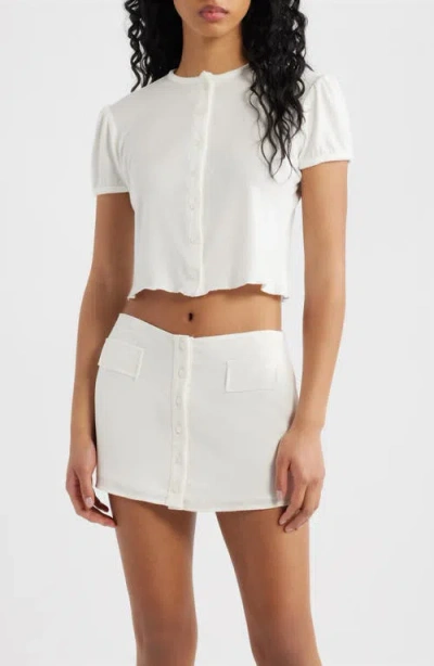 Bella Venice The Boni Short Sleeve Button-up Top In White
