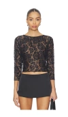 Bella Venice The Camille Lace Top In Black