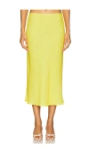 Bella Venice Evelyn Polka Dot Midi Skirt In 黄色
