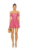 Bella Venice The Kat Off The Shoulder Gingham Minidress In 红色