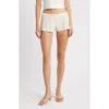 Bella Venice The Luna Low Rise Rib Cashmere Blend Shorts In White