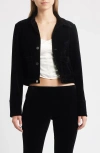 Bella Venice The Madi Velveteen Crop Jacket In Black
