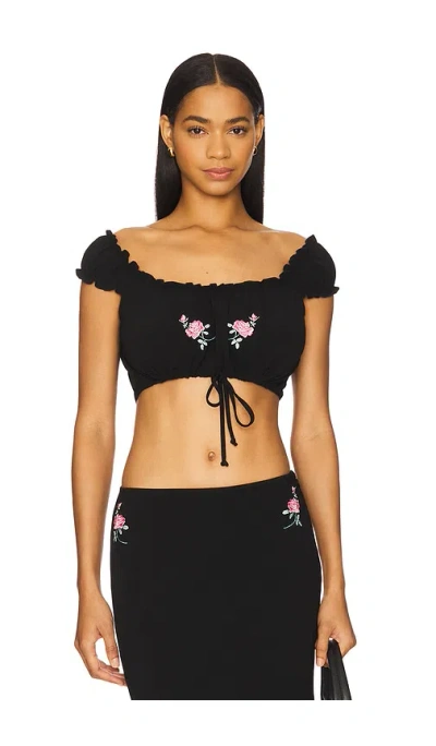 Bella Venice The Rose Top In 黑色