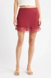 Bella Venice The Sienna Slip Skirt In Burgundy