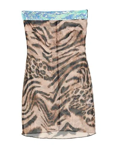 Bella Venice Woman Mini Dress Beige Size Xs Polyester, Elastane In Sand