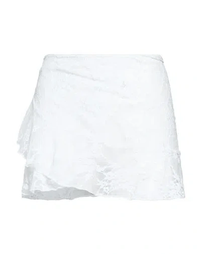 Bella Venice Woman Mini Skirt White Size M Nylon, Polyester, Elastane