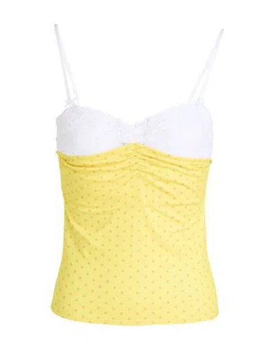Bella Venice Woman Top Yellow Size S Polyester, Elastane