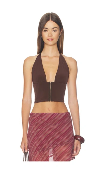 Bella Venice X Revolve Coco Halter Top In Brown