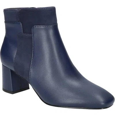 Bella Vita 514490 Womens Two Tone Manmade Ankle Boots In Navy
