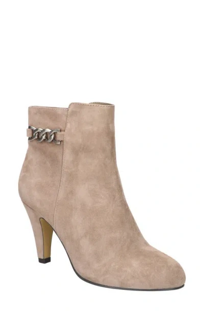 Bella Vita Agnes Bootie In Taupe Kidsuede Leather