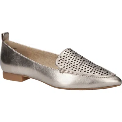 Bella Vita Alessi Perforated Pointed Toe Flat In Gray
