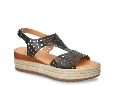 Bella Vita Ann Espadrille Wedge Sandal In Black