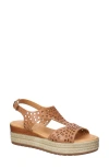 Bella Vita Ann-italy Perforated Wedge Sandal In Brown Italian Leather