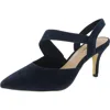 Bella Vita Arabella Womens Padded Insole Suede Slingback Heels In Blue