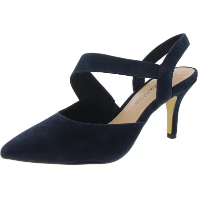 Bella Vita Arabella Womens Padded Insole Suede Slingback Heels In Blue