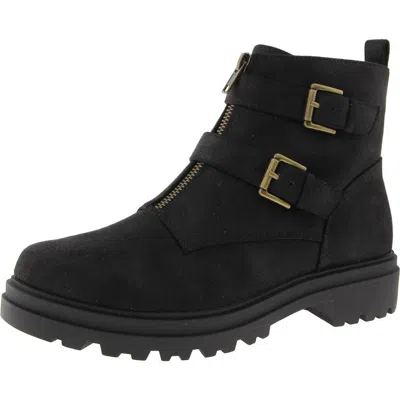 Bella Vita Arcadia Womens Zipper Faux Leather Booties In Black