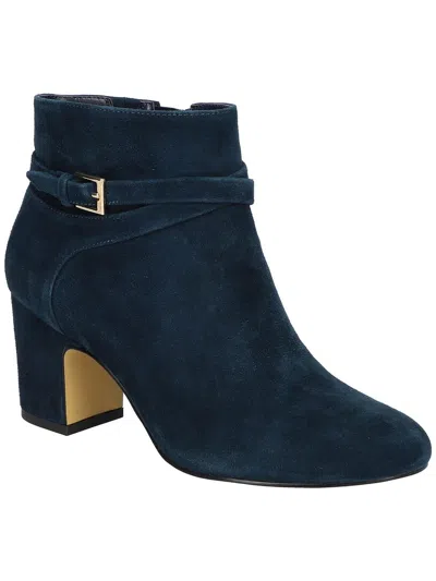 Bella Vita Arlette Womens Leather Zip Up Ankle Boots In Blue