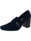 Bella Vita Ashton Block Heel Buckle Strap Pump In Blue