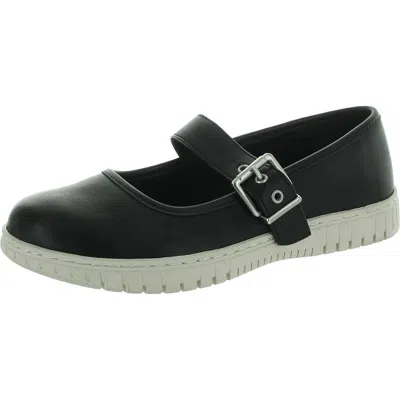 Bella Vita Astro Womens Cushioned Footbed Leather Mary Janes In Black
