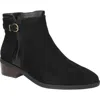 Bella Vita Beatrice Womens Block Heel Faux Suede Ankle Boots In Black Kidsuede Leather