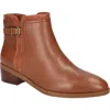 Bella Vita Womens Zipper Faux Leather Ankle Boots In Camel Leather