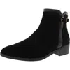 Bella Vita Beatrice Womens Block Heel Faux Suede Ankle Boots In Black