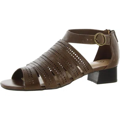 Bella Vita Betsy Womens Leather Peep Toe Strappy Sandals In Neutral