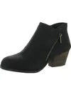 Bella Vita Bobbi Womens Faux Leather Block Heel Booties In Black