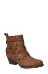 Bella Vita Bowie Buckle Strap Bootie In Brown