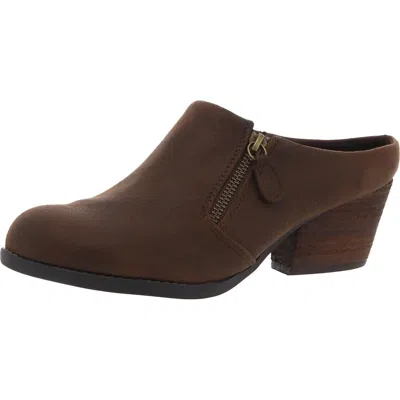 Bella Vita Carlene Womens Zipper Manmade Mules In Brown
