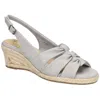 Bella Vita Cheerful Womens Faux Leather Espadrille Wedge Sandals In Multi