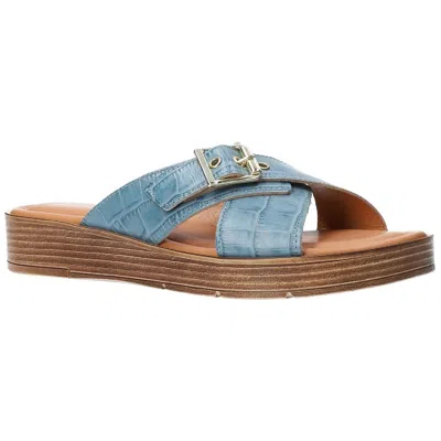 Bella Vita Con-italy Womens Slip On Wedge Flat Sandals In Multi
