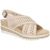 Bella Vita Cosette Womens Faux Suede Criss-cross Slingback Sandals In Beige
