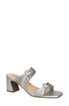 Bella Vita Womens Strappy Leather Slide Sandals In Silver