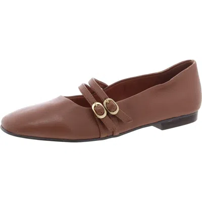 Bella Vita Davenport Womens Leather Square Toe Mary Janes In Dark Tan Leather