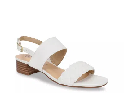 Bella Vita Womens Ankle Strap Block Heel Slingback Sandals In White