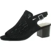 Bella Vita Emmalyn Womens Suede Slingback Heels In Black Suede Leather