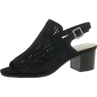 Bella Vita Emmalyn Womens Suede Slingback Heels In Black Suede Leather