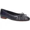 Bella Vita Womens Woven Faux Leather Ballet Flats In Navy